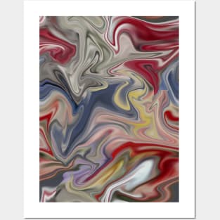 Colorful Silk Marble - Digital Liquid Paint Posters and Art